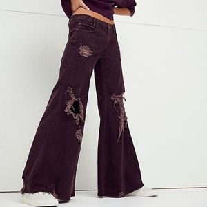 Free People Night Fever Cord Flares